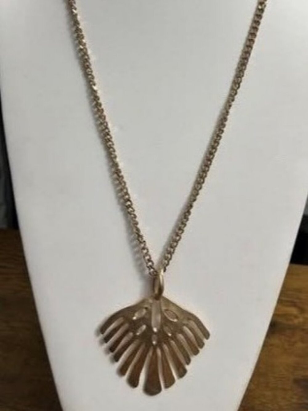 Long Gold Bohemian Feather Necklace EUC.